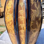 Vase chine en grés émaillé estampillé cachet en creux