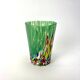 Set of 6 blown glass glasses with coloured Murano granules.