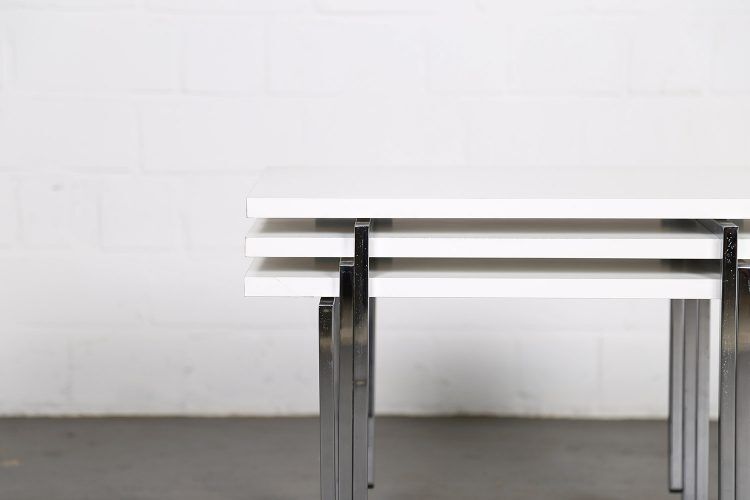 Modernist stackable tables by Trix & Robert Haussmann