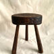 Brutalist tipode stool in carved wood