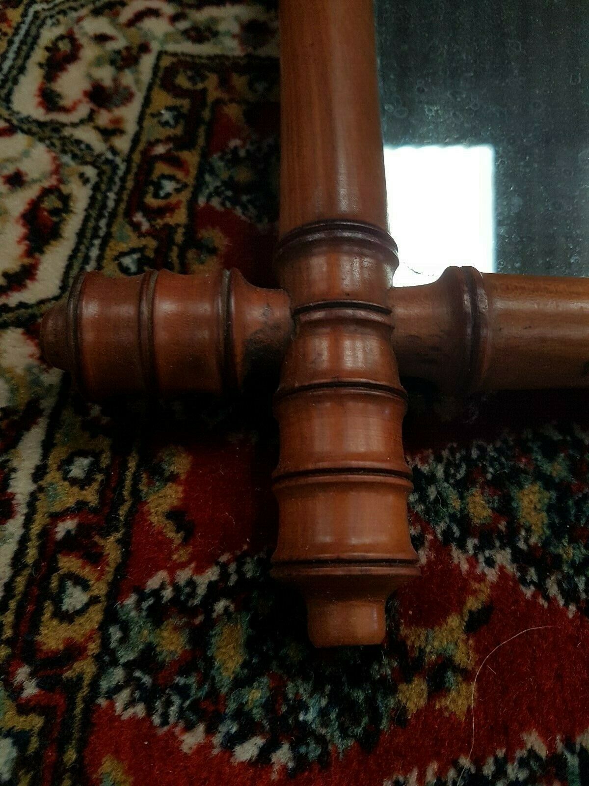 Mirror around wooden bamboo style 44x39 cm