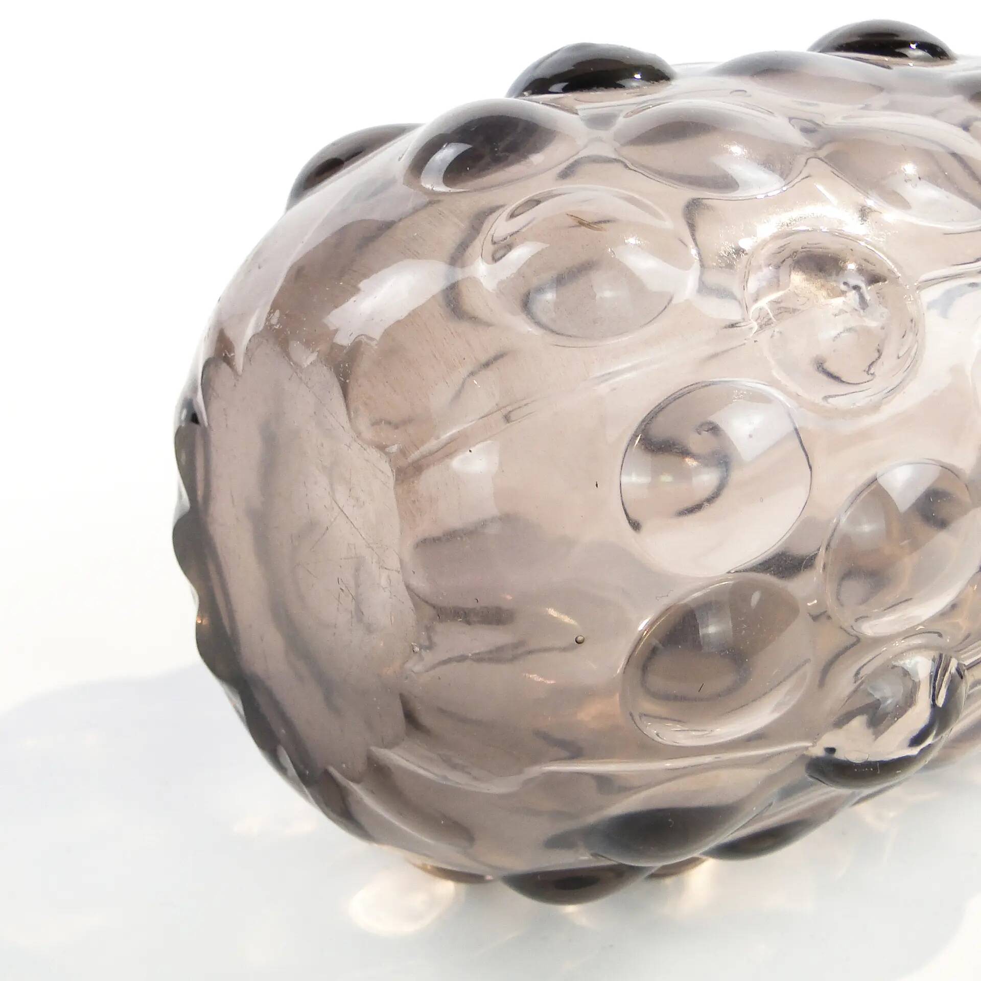 Fasolka vase, grey glass, designed by J. S. Drost, Ząbkowice, Poland, 1970s