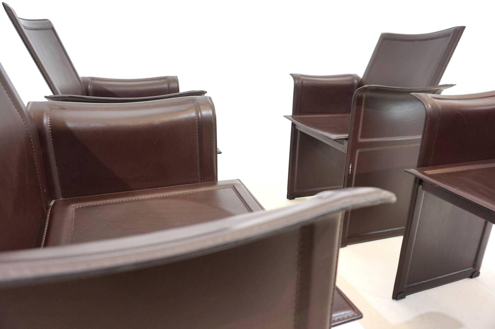 Set of 4 Matteo Grassi Korium dining/conference chairs by Tito Agnoli