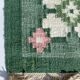 Swedish Green Wool Rug Flat-Weave Kilim Rölakan Rug Signed “M” 1960s