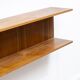 Two minimalist 60s wall shelves in walnut