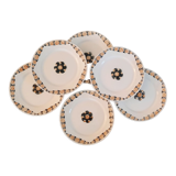 Flat earthenware plates old Badonviller model rosette vintage