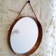 Round teak mirror Uno and Osten Kristiansson Luxus Vittsjö, Scandinavian