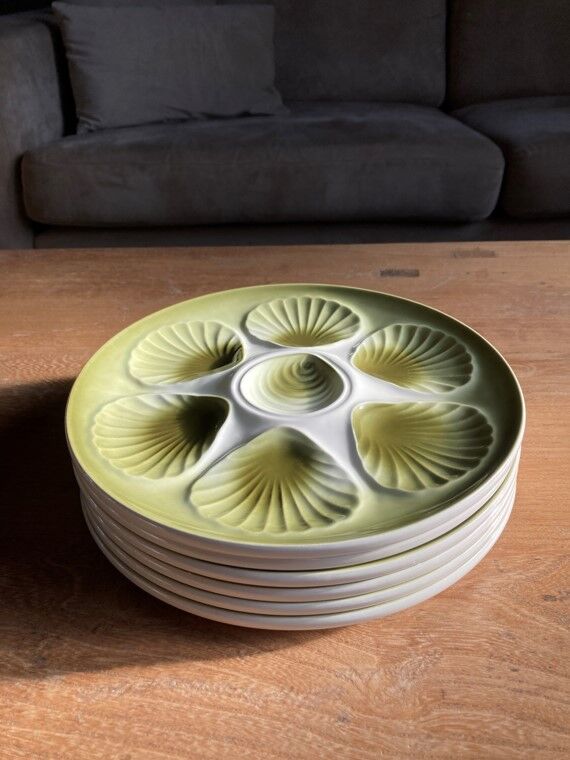 6 oyster / shellfish plates Moulin des Loups