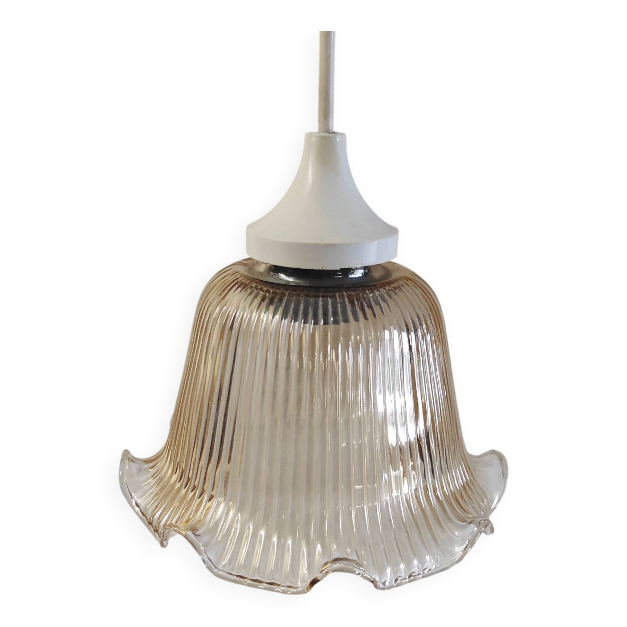Smoked glass portable lamp - mid 20th century.