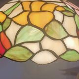Floral decorated glass Tiffany suspension style.