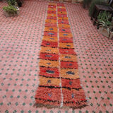 Moroccan vintage azilal hallway carpet berber 377 x 67 cm
