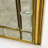 Vintage Large facet cut luxury mirror with gilded frame by Deknudt, 1980s.