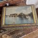 Large old mosaic metal box