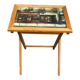 Folding wooden side table — Café des Mars Paris Vintage pattern