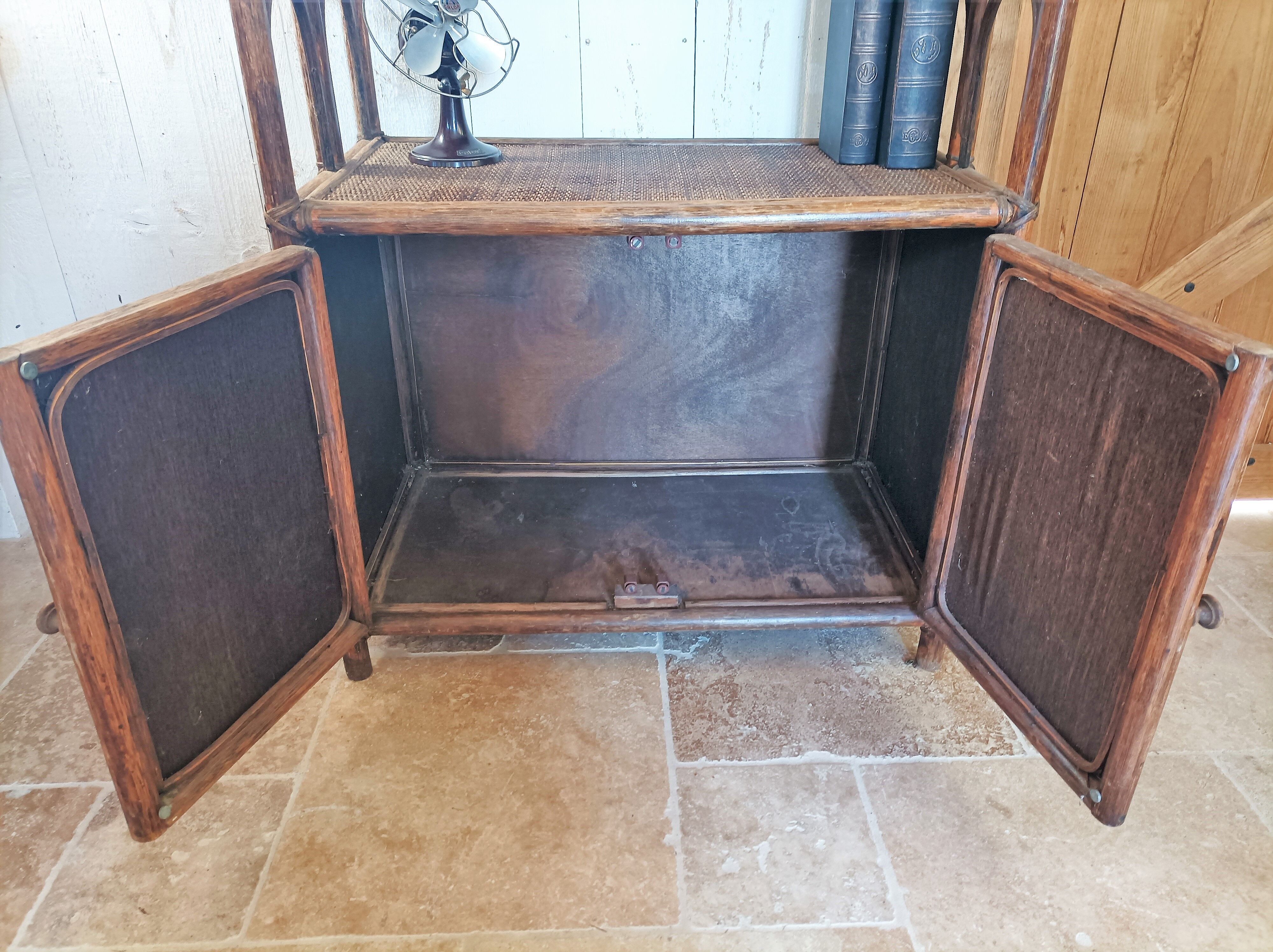 Vintage rattan bookcase