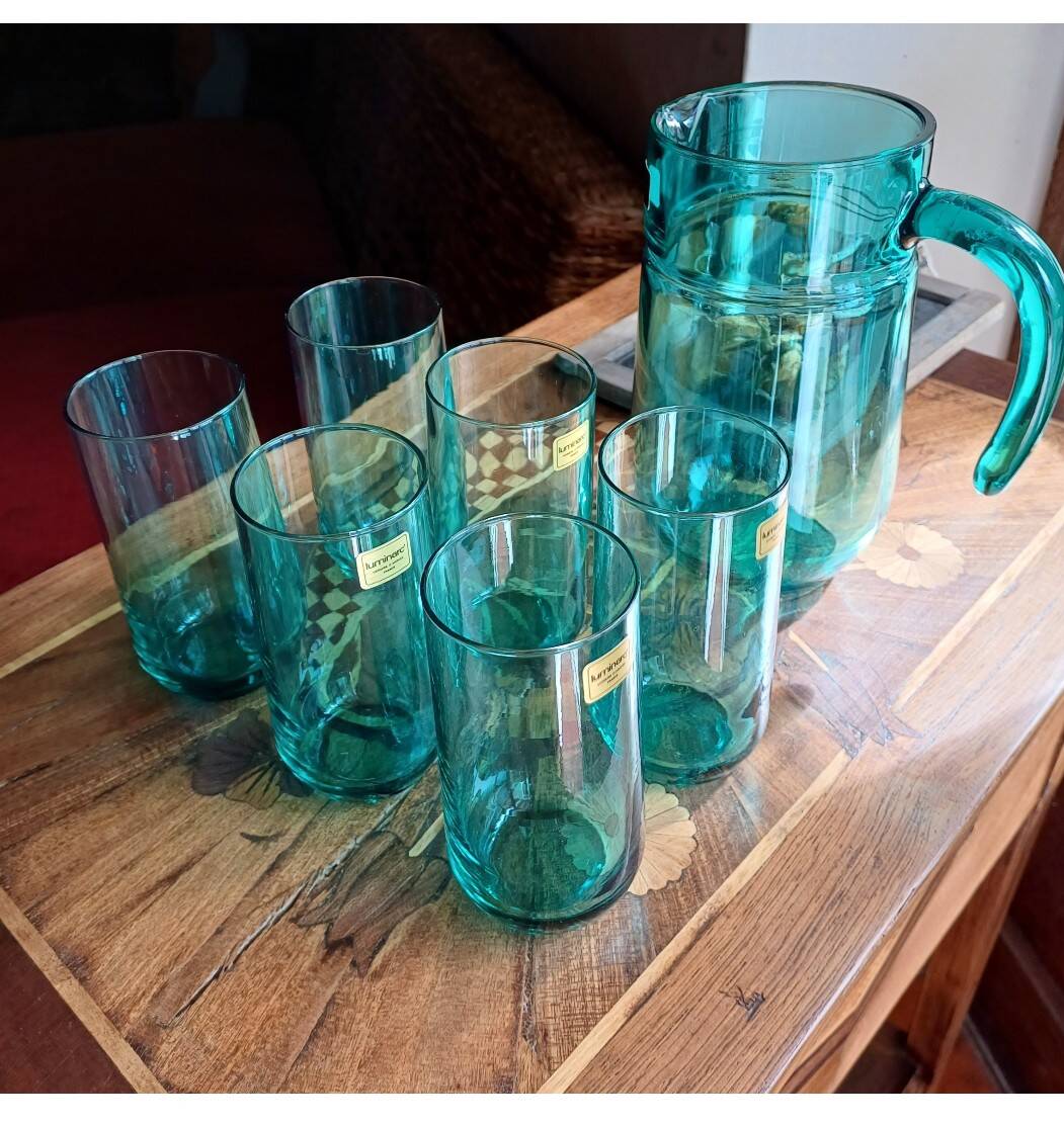 1 set of 6 glasses + the pitcher from Cristallerie D'Arc