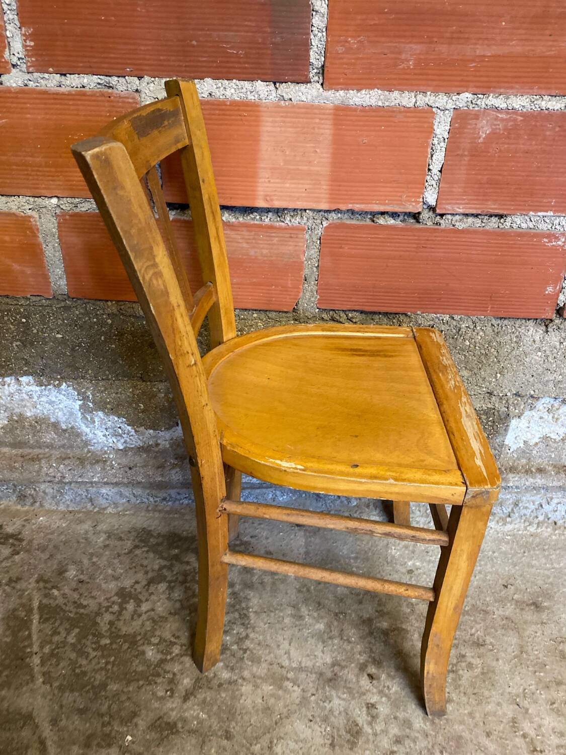 Vintage BAUMANN N°182 Bistro Chair Raw Wood Style #D290
