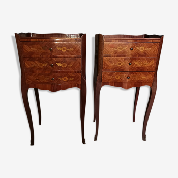 Pair of rosewood bedside tables
