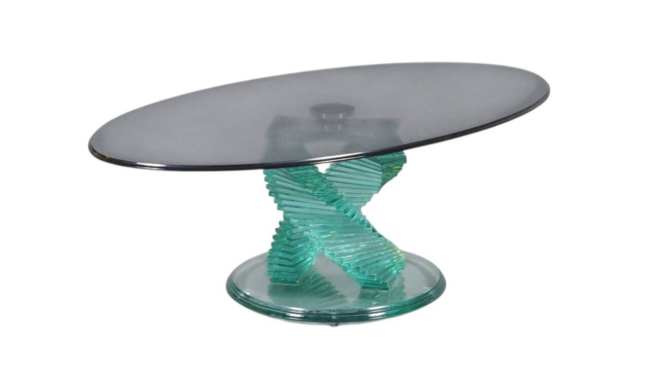 Glass coffee table, France, circa 1980