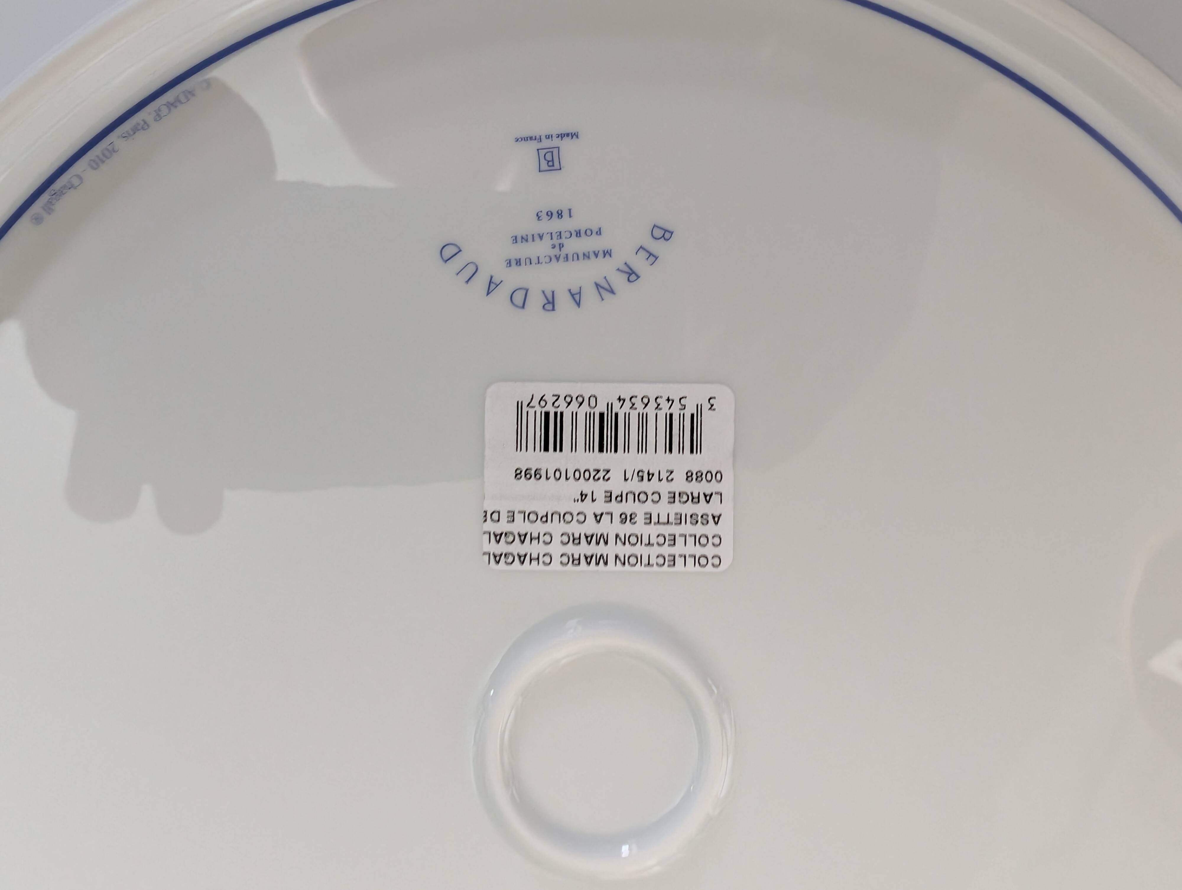 Bernardaud Marc Chagall Opéra Garnier Limoges Porcelain Coupe Plate, 36 cm