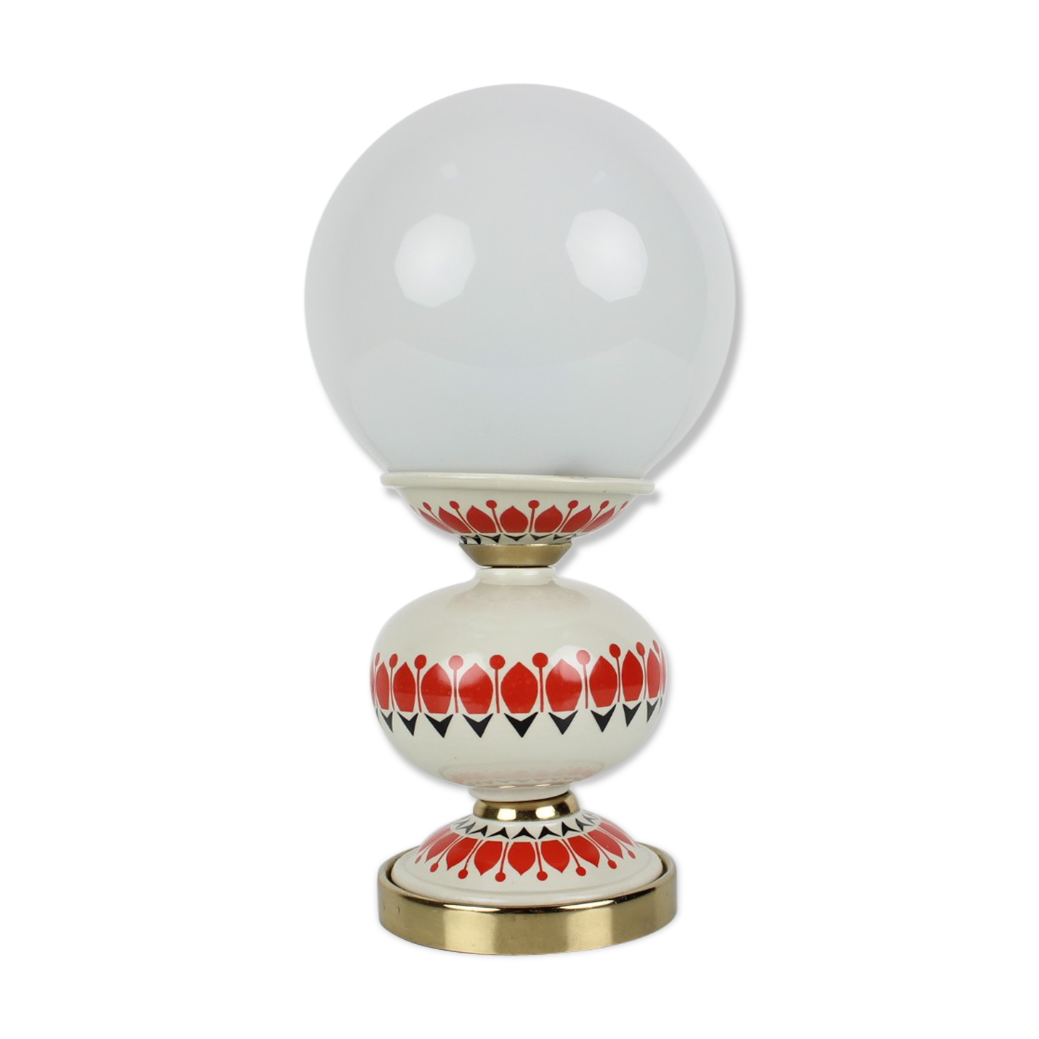 Lampe de table en porcelaine du milieu du siècle, années 1960.