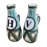 Vinegar oiler, pitchers Robert Picault ceramic Vallauris