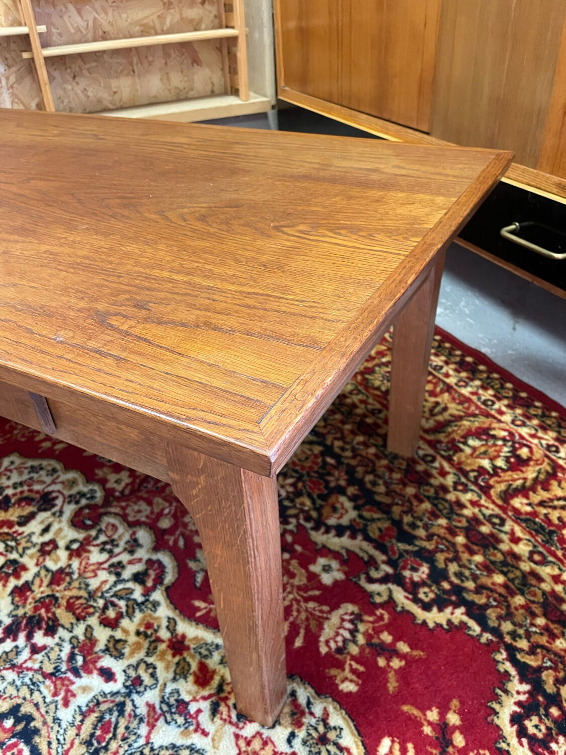 Table basse un tiroir bois vintage ep 50/60