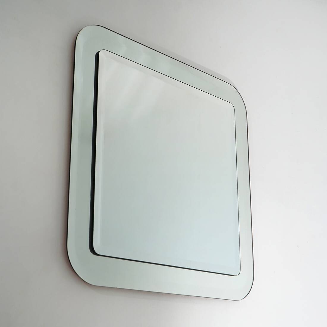 Square wall mirror with beveled edges, 1970s