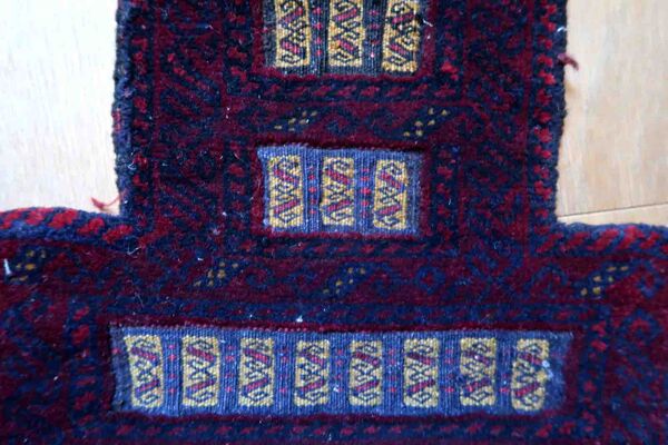 Vintage afghan Baluch handmade carpet, 1970s, 35cm x 50cm