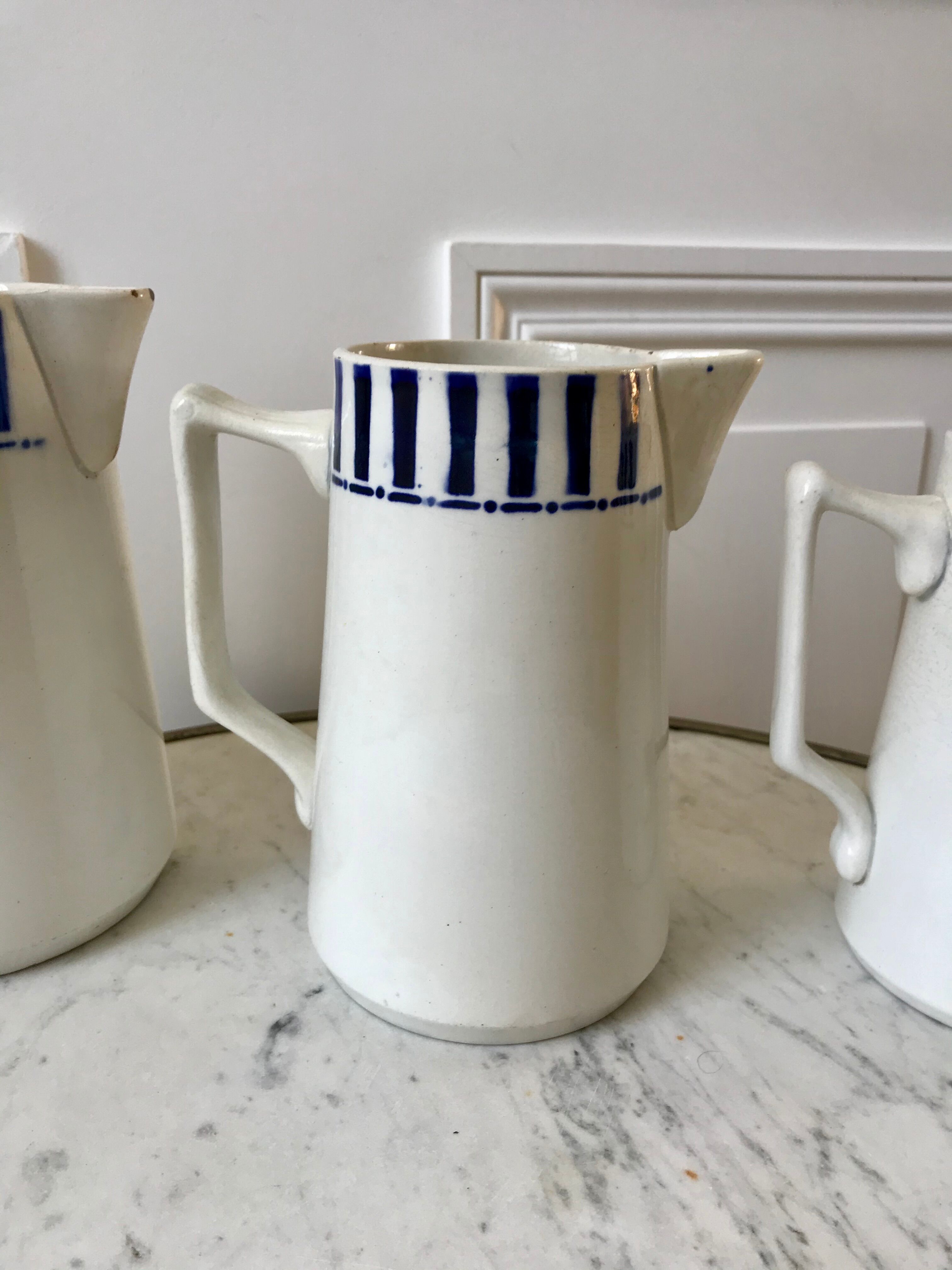 trio of earthenware pitchers CM Paris model "Monique" 30s