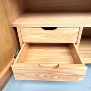 Curved enfilade Maison Regain in solid elm, 1970.