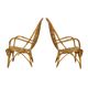 Vintage Set Rattan Chairs Armchairs Table Boho Design Sixties