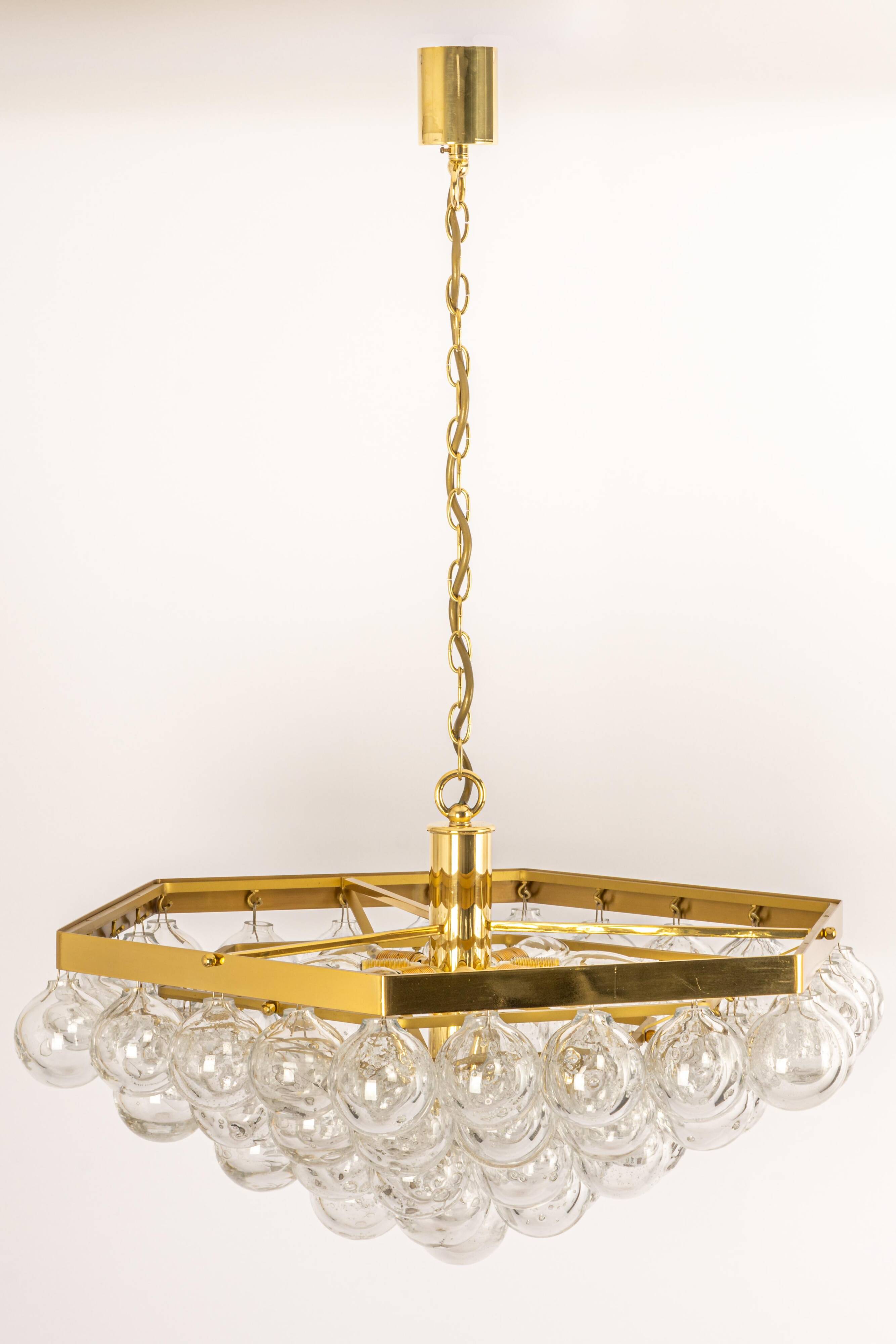 Extra-large glass Tulip chandelier by Kaiser, Germany, 1960s.