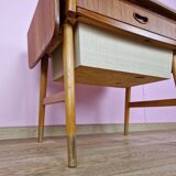 Danish Modern Teak Foldable Sewing Table, 1960s