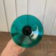 crystal wine glass on green stem