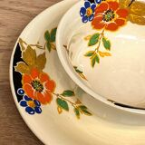 Set of 6 cups and under cups in earthenware