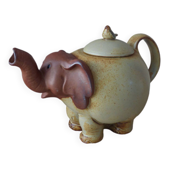 Authentic and rare Vintage Japanese Stoneware Elephant Teapot