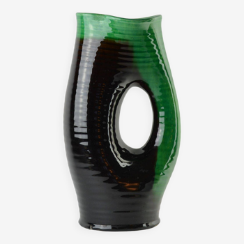 Accolay, vase -Pichet vert et noir
