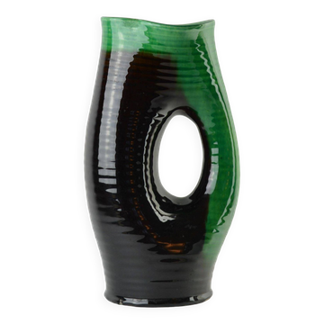 Accolay, vase -Pichet vert et noir