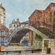 Painting of the lifting bridge on Rue de Crimée in Paris, Roland Hamon