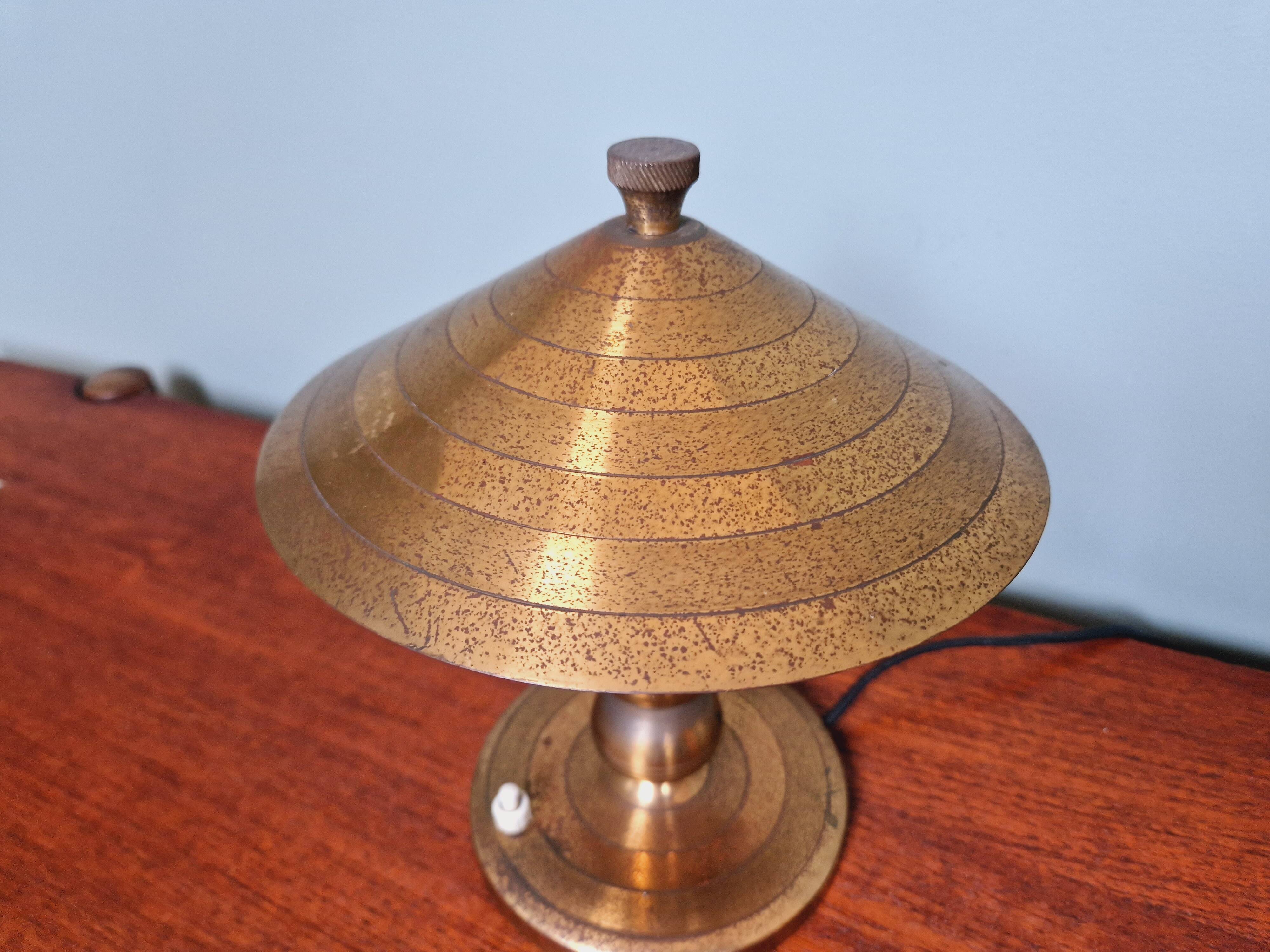 Lampe Art Déco en laiton, années 1920-30