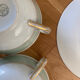 Lunch Head to head Limoges A. Vignaud green gold border
