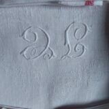 12 Ancient towel embroidered monogrammed JC floral red litter Napoleon III