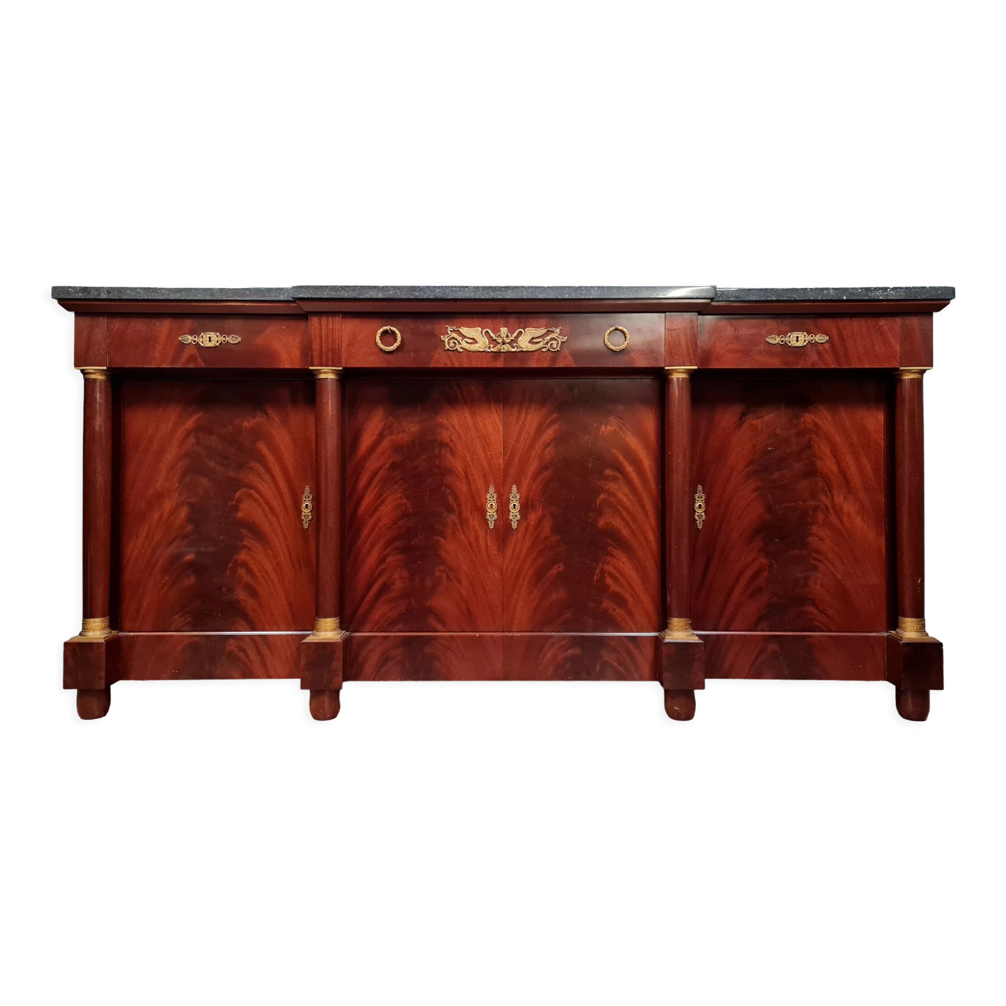 Sideboard in mahogany and mahogany feather