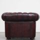 Grand fauteuil club Chesterfield en cuir de vachette rouge foncé