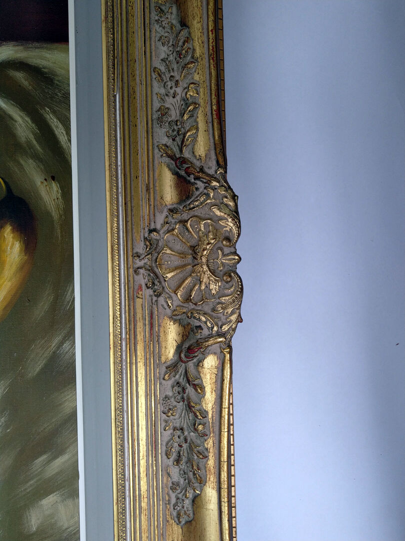 Huile antique géante sur toile par M.S. Dufour