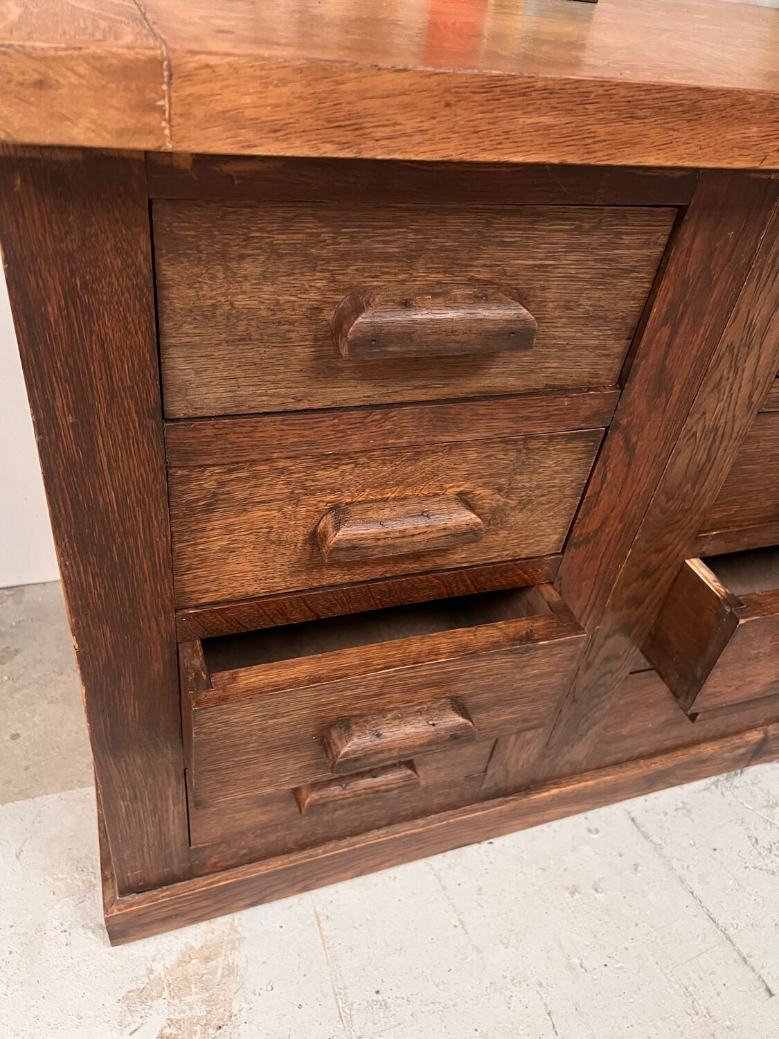 Old oak haberdashery counter