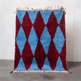 Handmade Moroccan pure wool rug, size 140 x 260 cm