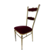 Chaise vintage hollywood regency brass and velvet années 1950