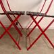 Lot de 4 chaises pliantes cuir et métal design italien Zanuso pour  Zanotta Celestina vintage
